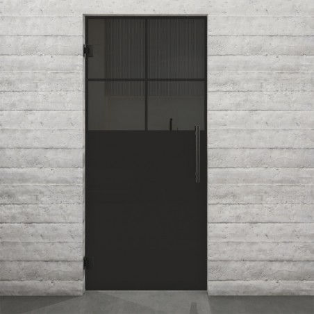 Pendeltür Loft Schwarzlack 23 Auf Grauglas-modernes Zuhause