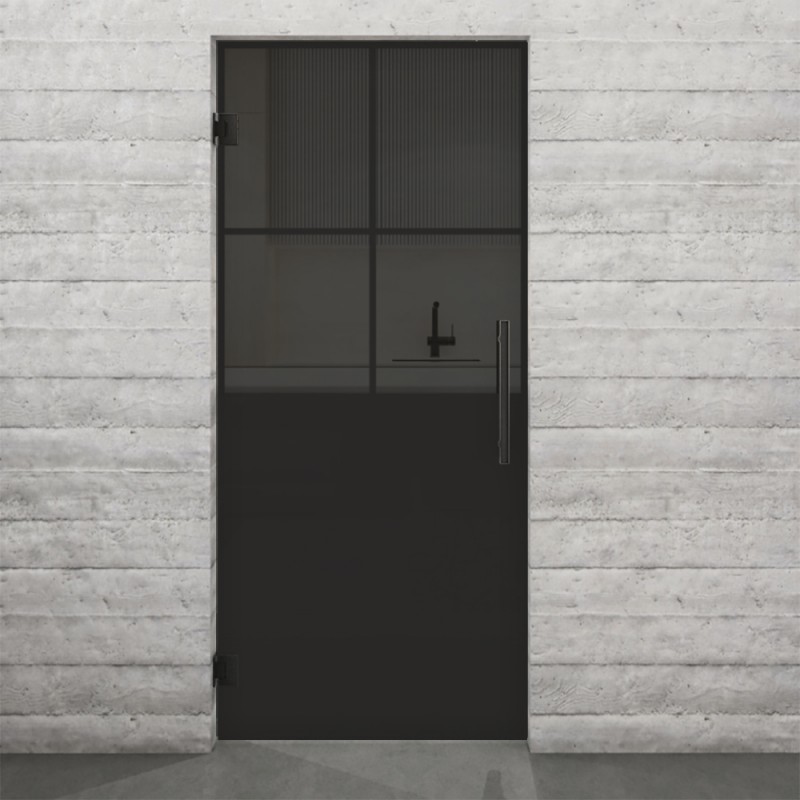Pendeltür Loft Schwarzlack 24 Auf Grauglas