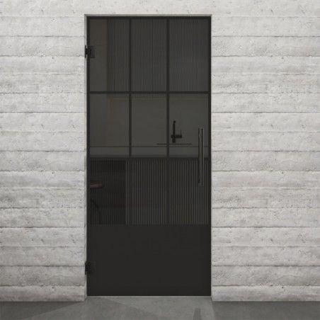 Pendeltür Loft Schwarzlack 38 Auf Grauglas-modernes Zuhause