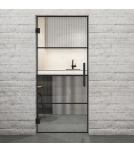 Pendeltür Loft Schwarzlack 02 Auf Klarglas-modernes Zuhause
