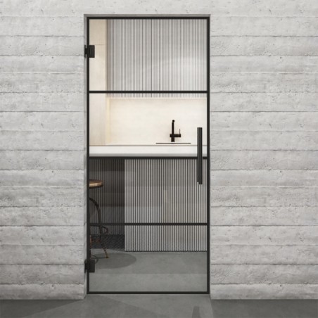 Pendeltür Loft Schwarzlack 02 Auf Klarglas-modernes Zuhause