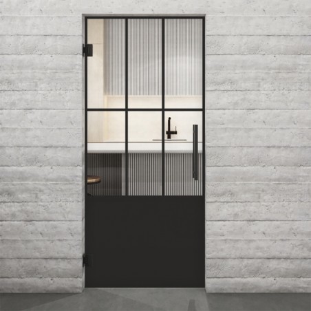 Pendeltür Loft Schwarzlack 03 Auf Klarglas-modernes Zuhause