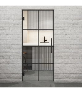 Pendeltür Loft Schwarzlack 06 Auf Klarglas-modernes Zuhause