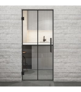 Pendeltür Loft Schwarzlack 08 Auf Klarglas-modernes Zuhause