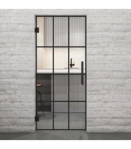 Pendeltür Loft Schwarzlack 10 Auf Klarglas-modernes Zuhause