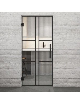Pendeltür Loft Schwarzlack 14 Auf Klarglas-modernes Zuhause