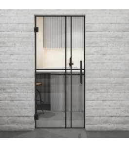 Pendeltür Loft Schwarzlack 21 Auf Klarglas-modernes Zuhause