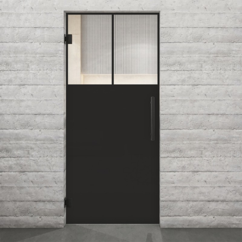 Pendeltür Loft Schwarzlack 25 Auf Klarglas
