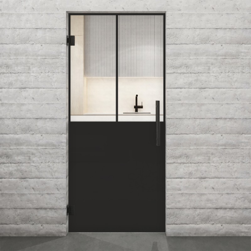 Pendeltür Loft Schwarzlack 26 Auf Klarglas