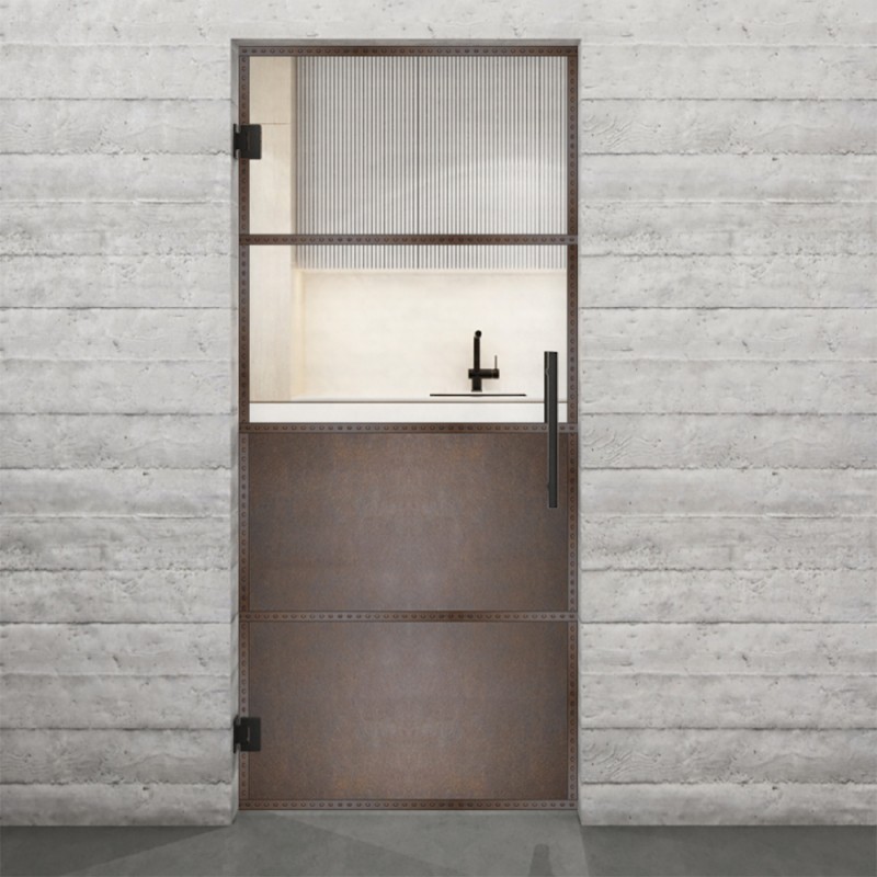 Pendeltür Loft Rosteisen Genietet 14 Auf Klarglas Pendeltür Loft Rosteisen Genietet 14 Auf Klarglas