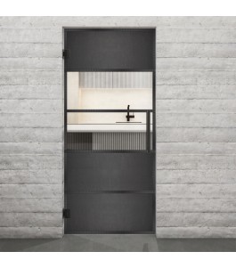 Pendeltür Loft Schwarzeisen Genietet 25 Auf Klarglas