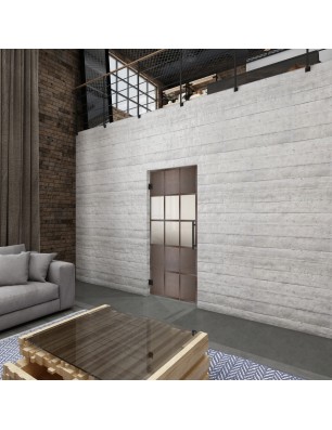 Pendeltür Loft Rosteisen Genietet 31 Blickdicht