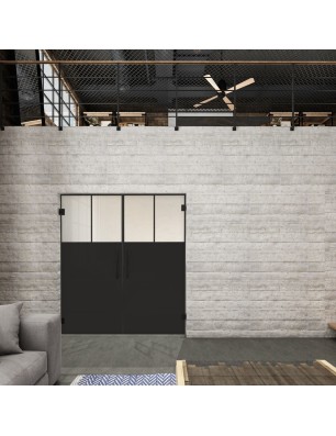 Pendeltür Loft Schwarzlack 25 Blickdicht - modernes Zuhause
