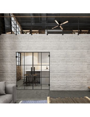 Pendeltür Loft Schwarzlack 07 Auf Klarglas-modernes Zuhause