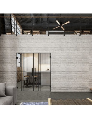 Pendeltür Loft Schwarzlack 21 Auf Klarglas-modernes Zuhause