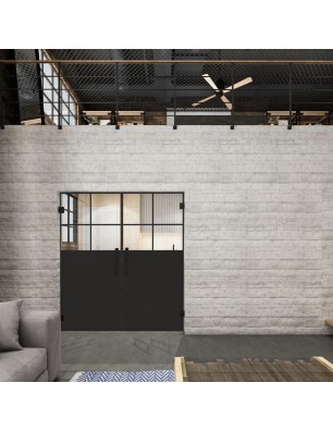 Pendeltür Loft Schwarzlack 23 Auf Klarglas-modernes Zuhause