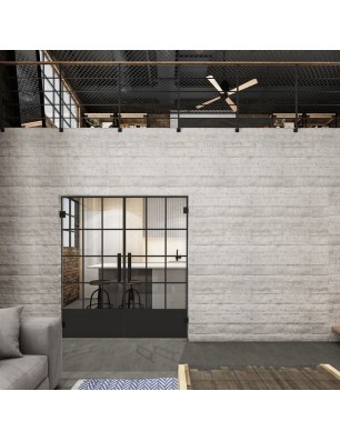 Pendeltür Loft Schwarzlack 37 Auf Klarglas-modernes Zuhause