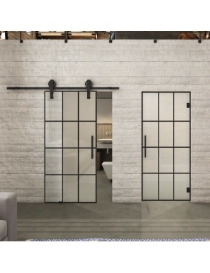 Pendeltür Loft Schwarzlack 10 Blickdicht - modernes Zuhause