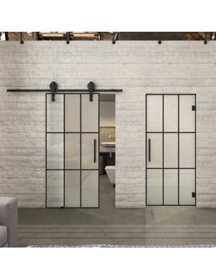 Pendeltür Loft Schwarzlack 11 Blickdicht - modernes Zuhause