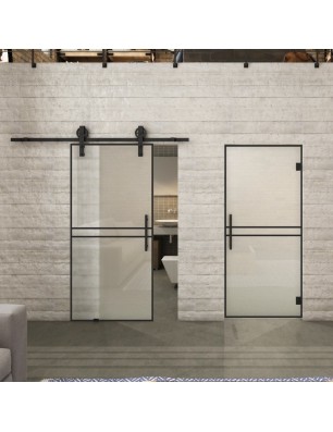 Pendeltür Loft Schwarzlack 18 Blickdicht - modernes Zuhause
