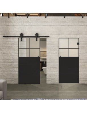 Pendeltür Loft Schwarzlack 23 Blickdicht - modernes Zuhause