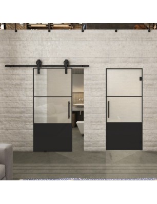 Pendeltür Loft Schwarzlack 33 Blickdicht - modernes Zuhause
