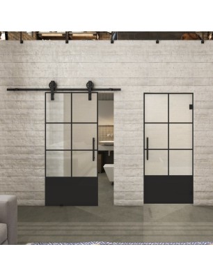 Pendeltür Loft Schwarzlack 35 Blickdicht - modernes Zuhause