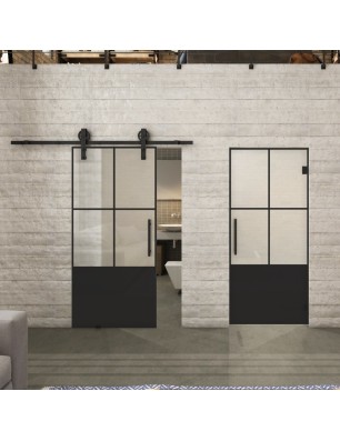 Pendeltür Loft Schwarzlack 36 Blickdicht - modernes Zuhause