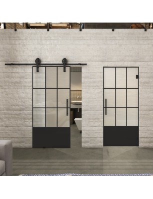 Pendeltür Loft Schwarzlack 38 Blickdicht - modernes Zuhause