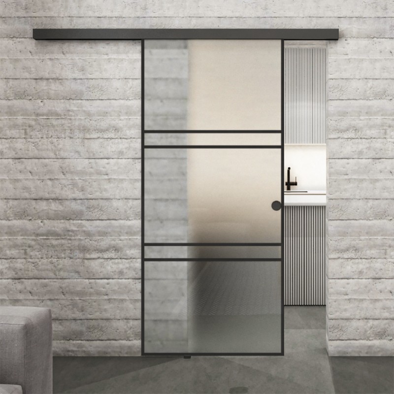 Glasschiebetür BLACK-LINE Loft Schwarzlack 17 Blickdicht Glasschiebetür BLACK-LINE Loft Schwarzlack 17 Blickdicht