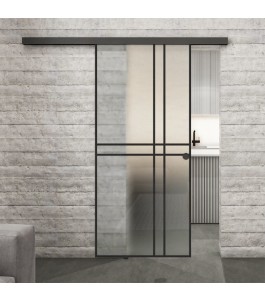 Glasschiebetür BLACK-LINE Loft Schwarzlack 21 Blickdicht