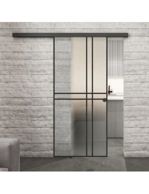 Glasschiebetür BLACK-LINE Loft Schwarzlack 21 Blickdicht