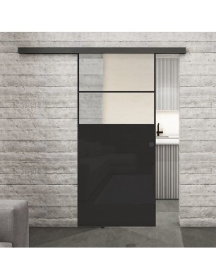 Glasschiebetür BLACK-LINE Loft Schwarzlack 22 Blickdicht