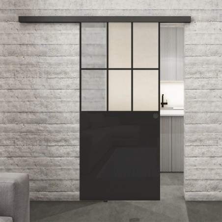 Glasschiebetür BLACK-LINE Loft Schwarzlack 28 Blickdicht