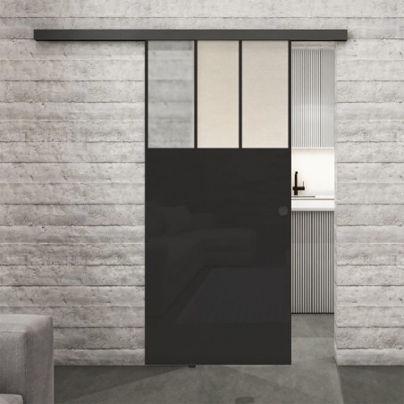 Glasschiebetür BLACK-LINE Loft Schwarzlack 29 Blickdicht
