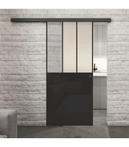 Glasschiebetür BLACK-LINE Loft Schwarzlack 30 Blickdicht