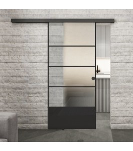 Glasschiebetür BLACK-LINE Loft Schwarzlack 31 Blickdicht