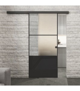 Glasschiebetür BLACK-LINE Loft Schwarzlack 33 Blickdicht