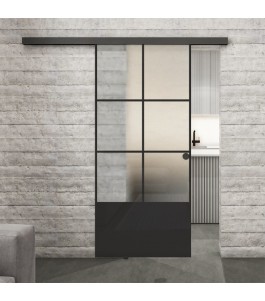 Glasschiebetür BLACK-LINE Loft Schwarzlack 35 Blickdicht