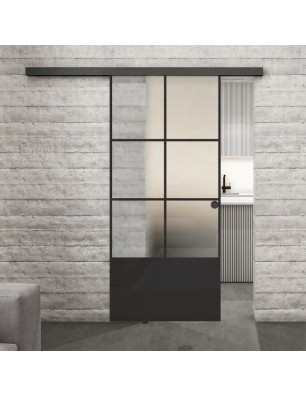 Glasschiebetür BLACK-LINE Loft Schwarzlack 35 Blickdicht