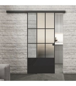 Glasschiebetür BLACK-LINE Loft Schwarzlack 38 Blickdicht