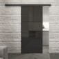 Glasschiebetür BLACK-LINE Loft Schwarzlack 33 Auf Grauglas
