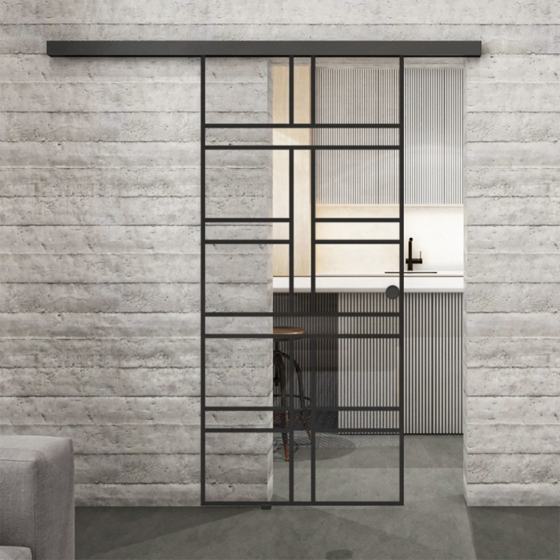 Glasschiebetür BLACK-LINE Loft Schwarzlack 13 Auf Klarglas Glasschiebetür BLACK-LINE Loft Schwarzlack 13 Auf Klarglas