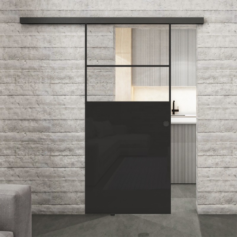 Glasschiebetür BLACK-LINE Loft Schwarzlack 22 Auf Klarglas Glasschiebetür BLACK-LINE Loft Schwarzlack 22 Auf Klarglas