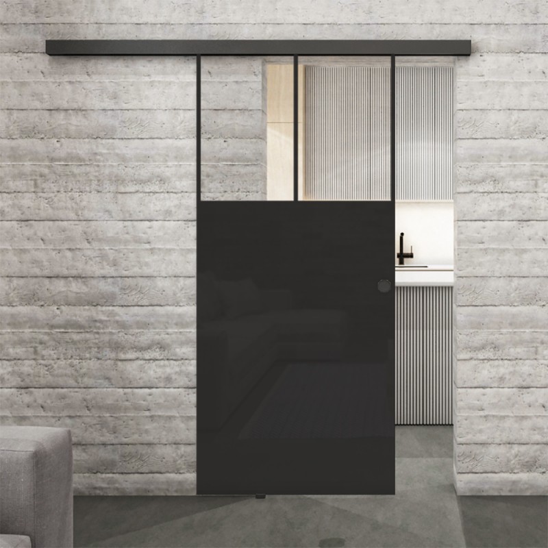 Glasschiebetür BLACK-LINE Loft Schwarzlack 25 Auf Klarglas Glasschiebetür BLACK-LINE Loft Schwarzlack 25 Auf Klarglas