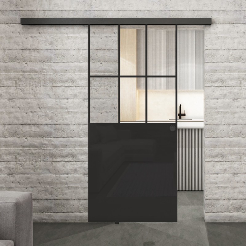 Glasschiebetür BLACK-LINE Loft Schwarzlack 28 Auf Klarglas Glasschiebetür BLACK-LINE Loft Schwarzlack 28 Auf Klarglas