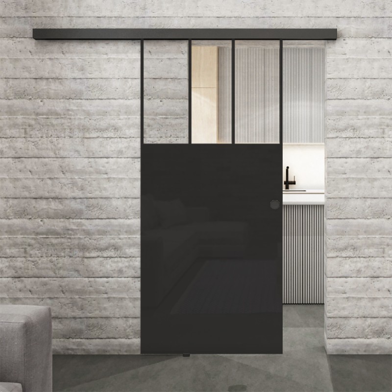 Glasschiebetür BLACK-LINE Loft Schwarzlack 29 Auf Klarglas Glasschiebetür BLACK-LINE Loft Schwarzlack 29 Auf Klarglas