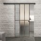 Glasschiebetür BLACK-LINE Loft Rosteisen Genietet 12 Blickdicht Glasschiebetür BLACK-LINE Loft Rosteisen Genietet 12 Blickdicht