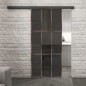 Glasschiebetür BLACK-LINE Loft Rosteisen Genietet 11 Auf Grauglas Glasschiebetür BLACK-LINE Loft Rosteisen Genietet 11 Auf Grauglas