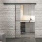 Glasschiebetür BLACK-LINE Loft Rosteisen Genietet 04 Auf Klarglas Glasschiebetür BLACK-LINE Loft Rosteisen Genietet 04 Auf Klarglas